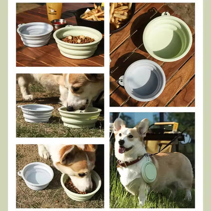 Foldable Silicone Dog Bowl Pet Outdoor Travel Portable Folding Cat Food Water Large Capacity Container Feeding Bowl Pet Supplies